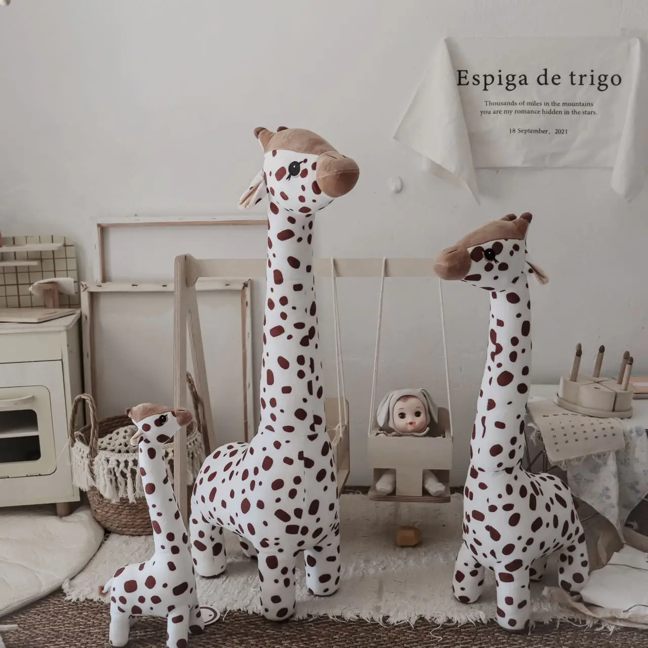 Brown Giraffe Doll, Baby Sleeping Companion Doll, Comfort Doll , Gift, Newborn Room Decoration