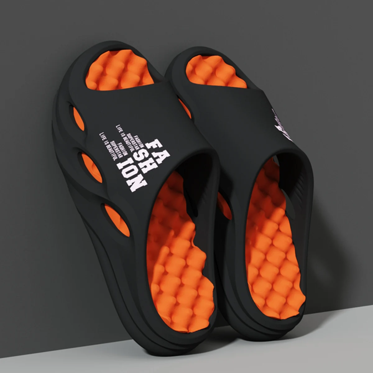 Herren Massage-Slipper für drinnen/draußen, Sandalen, Strand-Flip-Flops, dicke Sohle, Herren-Slides, rutschfeste Sommer-Dusch-Slipper für Herren