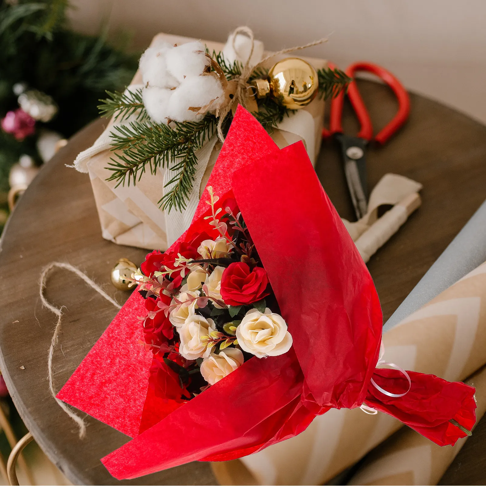 

120 листов подарочной упаковочной бумаги с цветочным узором для букетов, хранения и декоративных материалов для рукоделия