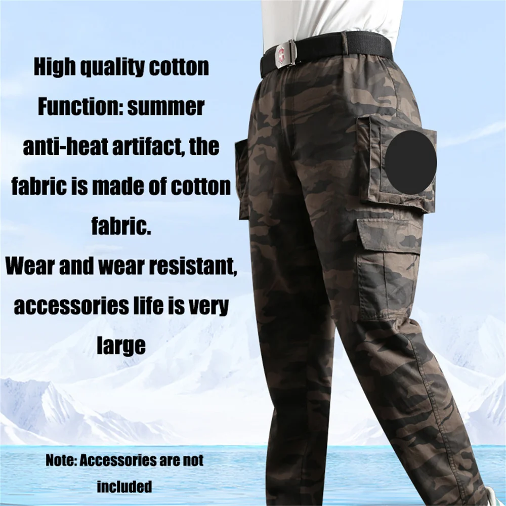 2023 Fan Pants Fishing Camping Ride Climbing Hiking Sports Fan Suit Air-Conditioning Clothes With Fan Pure Cotton Site Welder