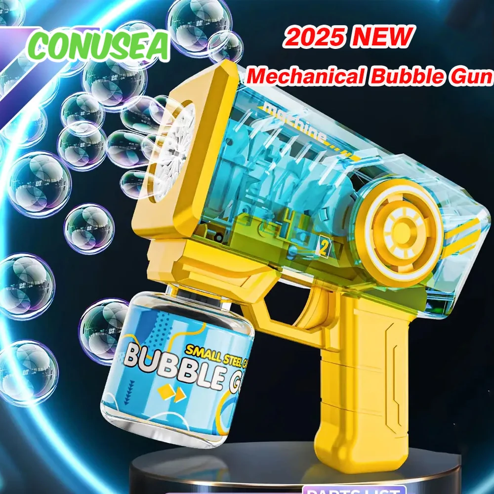 Pistola de burbujas de jabón 2025, máquina eléctrica de burbujas, pistolas para hacer sopladores, juguetes de burbujas mecánicas automáticamente para niños, juegos al aire libre para niños