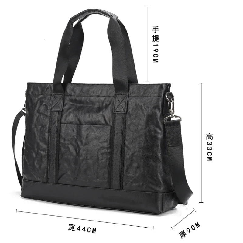 Neue männer Aktentasche Leder Business Handtasche Männer Casual Täglichen Reise Büro Große Kapazität Computer Tasche Schulter Tasche Aktentasche