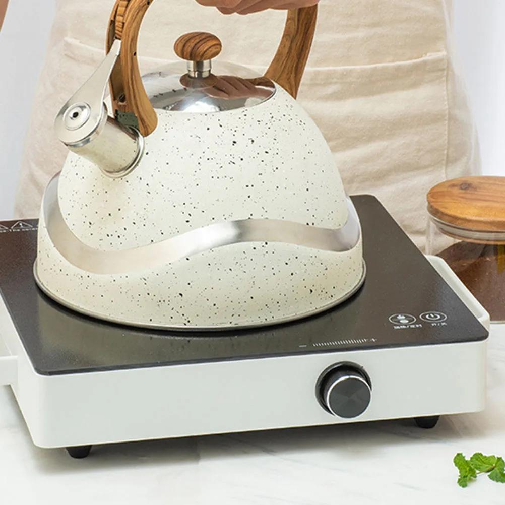 

Whistle Kettle Stainless Steel Teakettle Steel Teakettle Beige Retro Kitchen Supply Gas Cooker Home Teapot