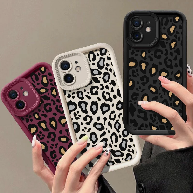 Leopard Patterned Case For iPhone 16 Pro Max Shockproof Bumper Phone Cover Coque For iPhone 14 15 Pro Max 13 12 11 16e 17 Air - náhled 4