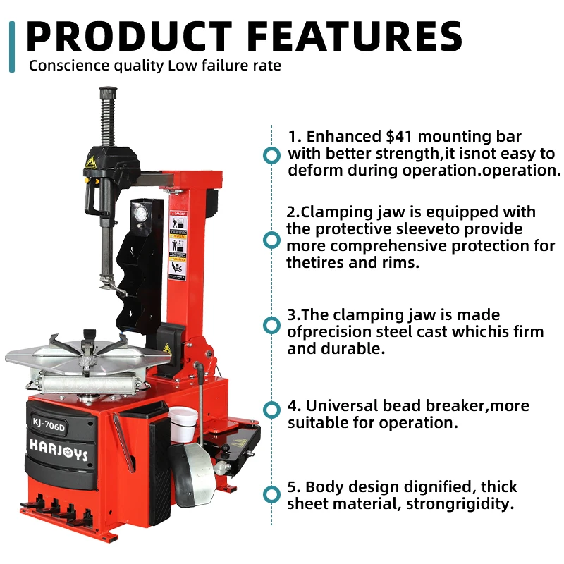 Factory Price With CE Full Automatic Tire Changer With Pneumatic Lifting 13-24'' Tire Changing Machine With Silent Motor