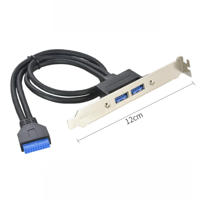 

50cm Motherboard 20Pin Female to Dual Port USB 3.0 Female With Screw Hole Half Height/Full Height Chassis Panel Extension Cable