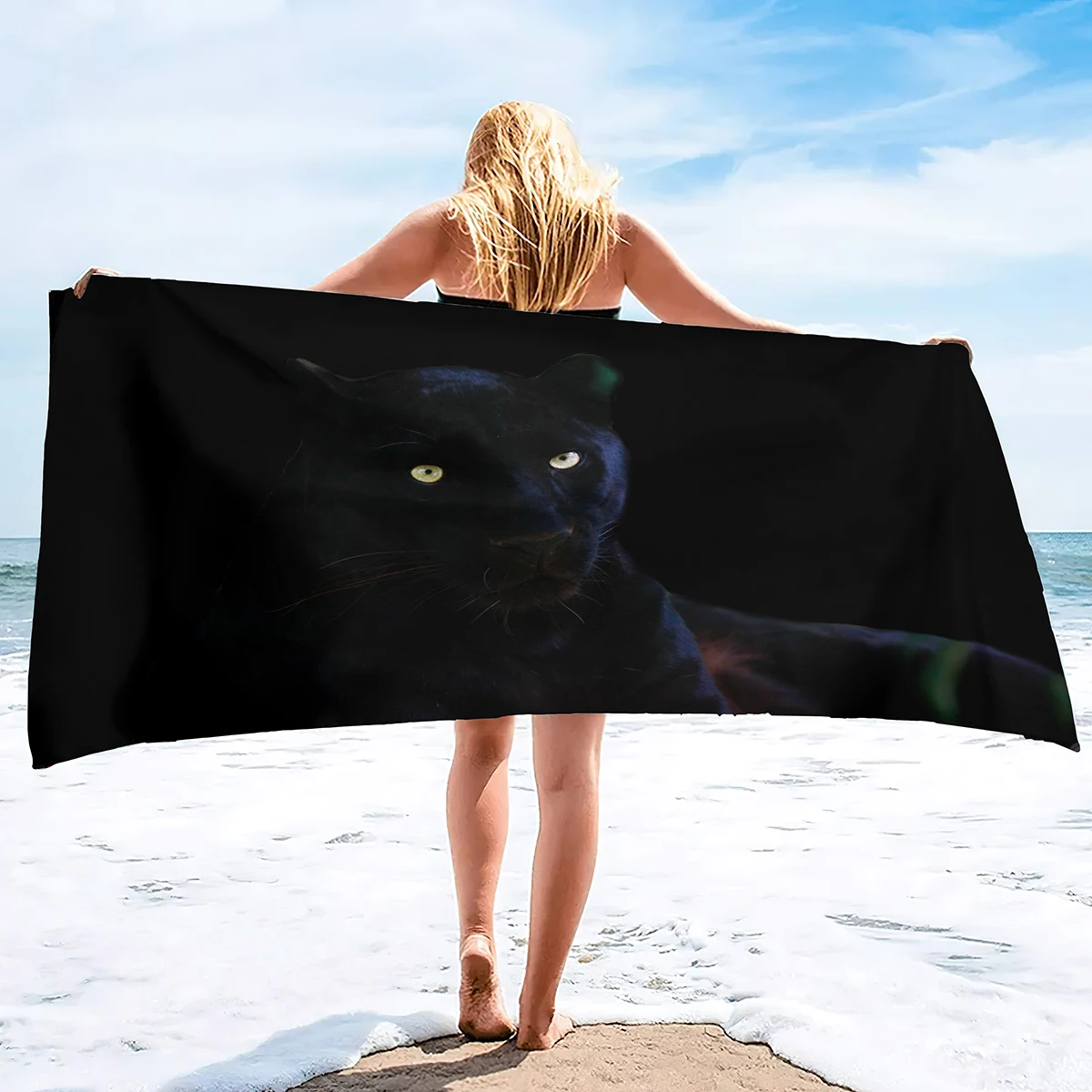 Black Panther Beach Towels, Oversized Beach Towels for Travel, Quick Dry Towels for Swimmers Sandproof Beach Towels Absorbent