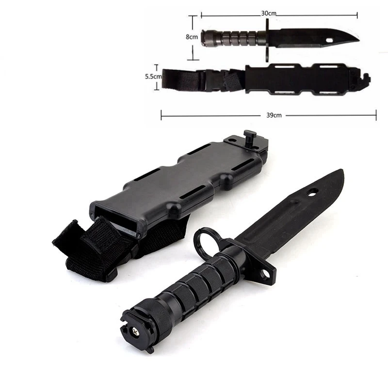 M9 Dagger knife  Model Tactical Rubber Knife for Gift Toy Army Fan Collect CS Game Military Training Outdoor Multi Tool Plastic