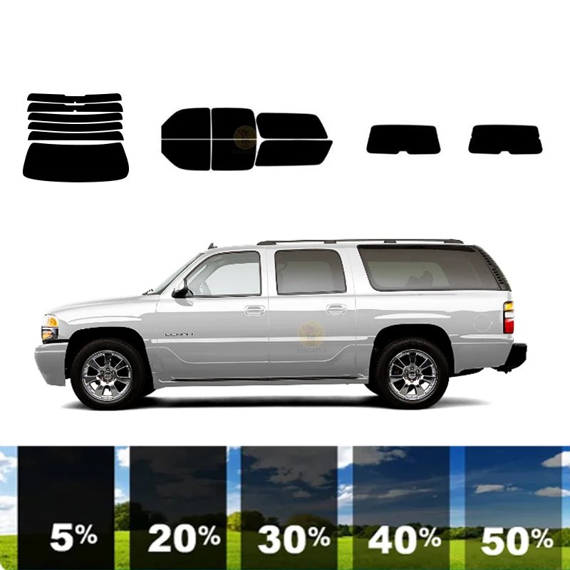 precut Removable Window Tint Film For Car 100% UVR 5%-35%VLT Heat Insulation Carbon ﻿For GMC YUKON XL 4 DR SUV 2000-2006