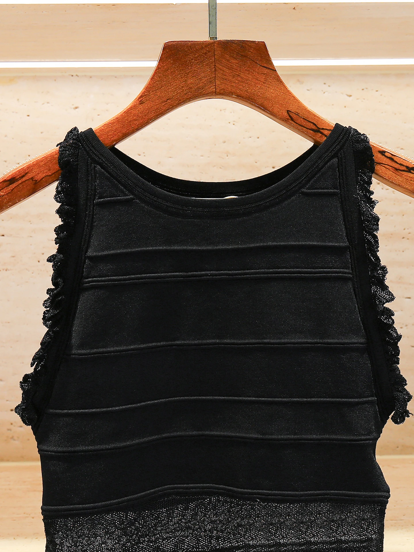 

S Home Nan You High End Women's Summer Lace Knitted Vest Top Faion Ele Sle ort Length Commute Sle Fit Body
