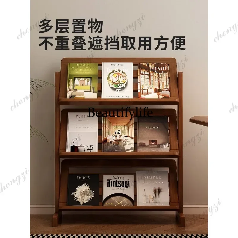 Bookcase Newspaper and Magazine Study Multi-storey Office Information Floor Publicity Display Stand d178