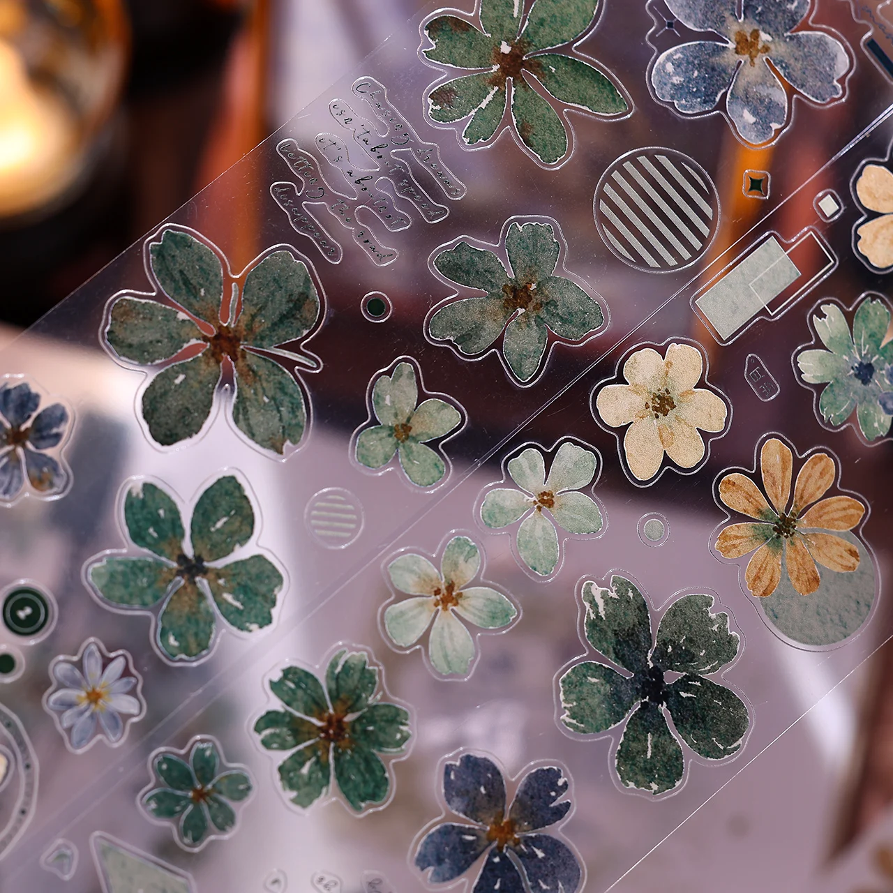 XiaoBaiJia Studio Vintage Yellow Green Little Flower Washi PET Tape DIY Card Making Scrapbooking Decorative Sticker