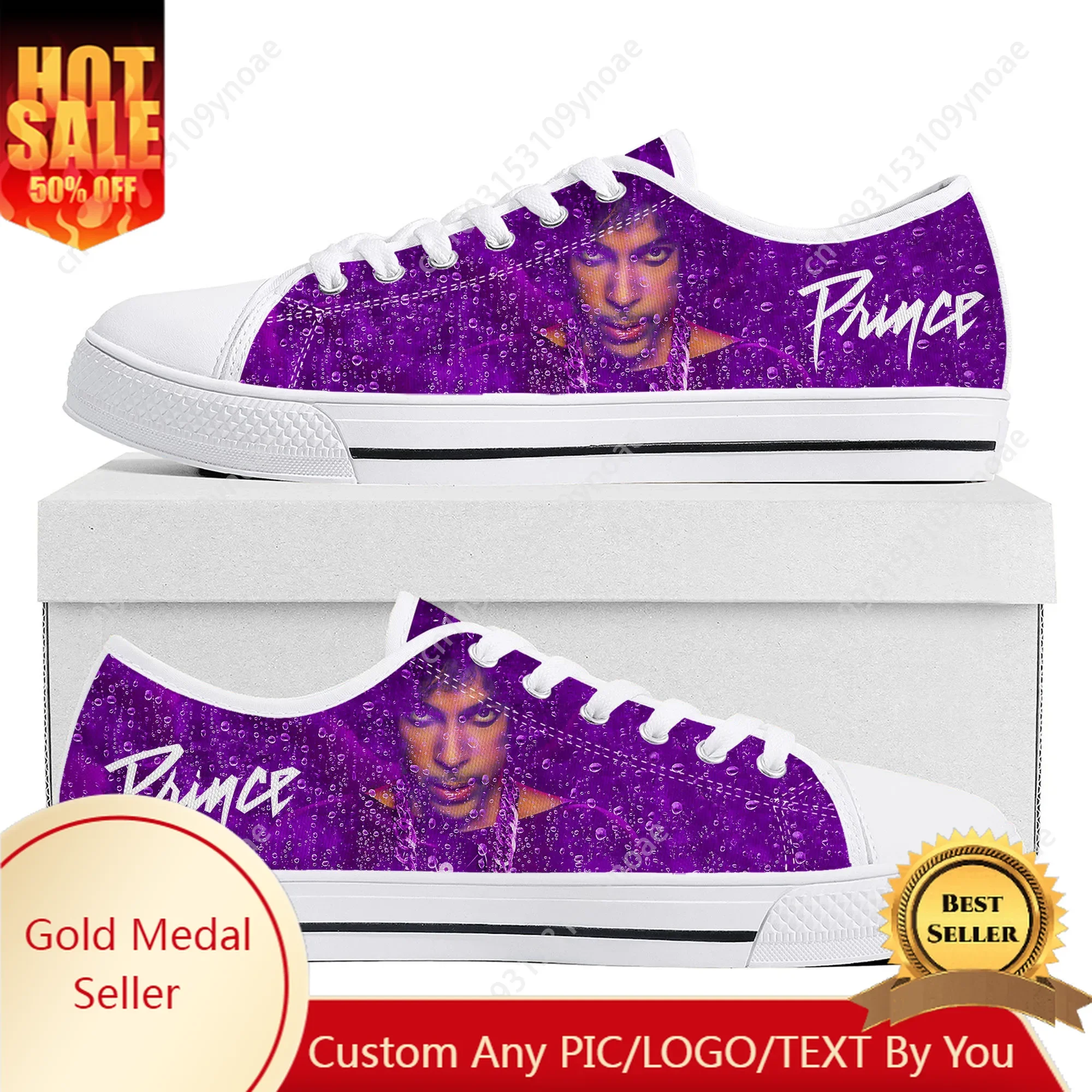 Prince Rogers Nelson Purple Rain Low Top High Quality Sneakers Men Women Teenager Canvas Sneaker Casual Couple Shoes Custom Shoe