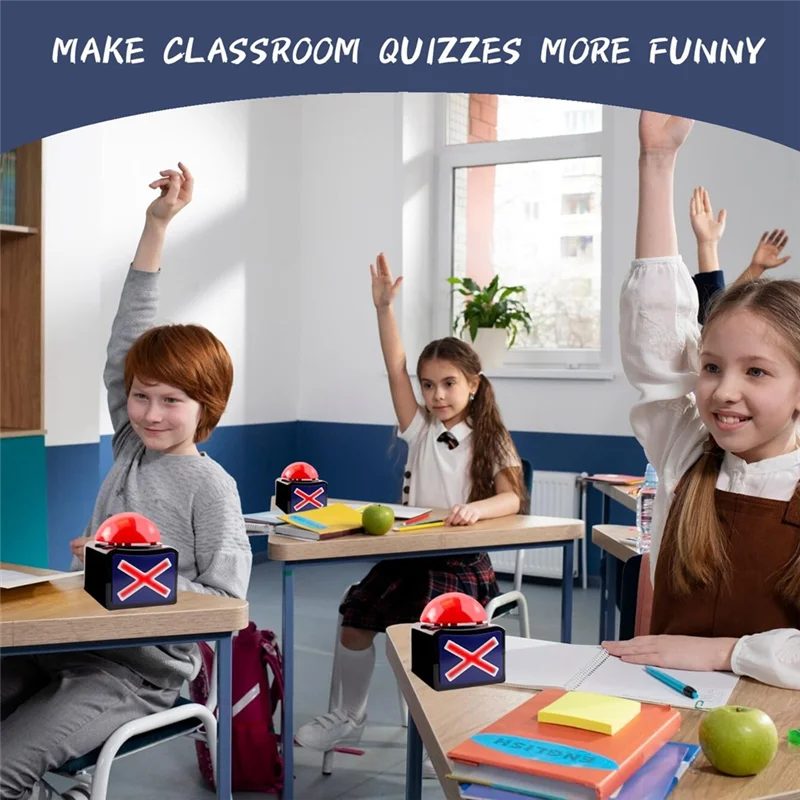 Campainha de resposta de jogo AS96-3Pcs, botão de jogo de alarme de campainha de jogo com luz Trivia Quiz Got Talent Buzzer Game Show