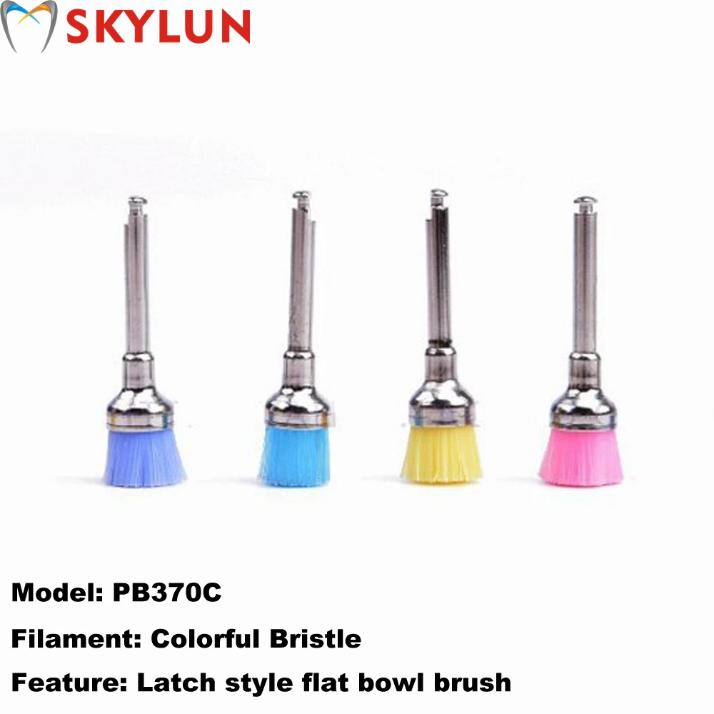 

100 шт., щетка для полировки зубов, чаша, цветная нейлоновая щетка для полировки, материал для полировки зубов PB370C