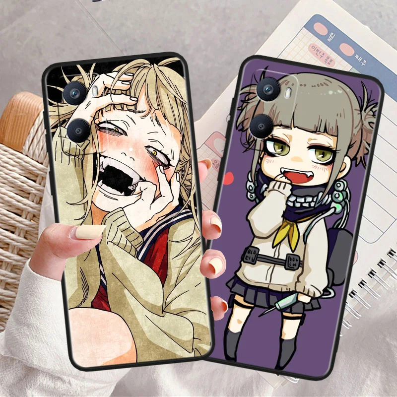 Himiko Toga Anime Phone Case For OPPO A56S A55 A54S A53S A52 A33 A32 A31 A16S A16 A12 A11S A9 A5 2020 Black Cover