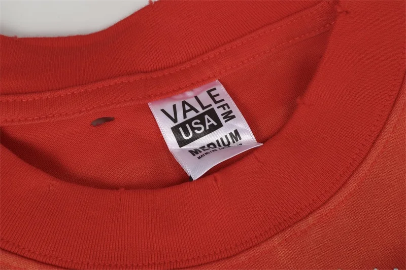 تي شيرت VALLEY American Streetwear بأكمام قصيرة للرجال والنساء والأزواج مطبوع عليه Vale تي شيرت علوي