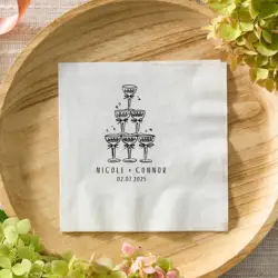 50pcs Personalized Cocktail Napkins for Wedding Customized Printed Photo Napkins Wedding Decor Birthday Party Dinner Napkins