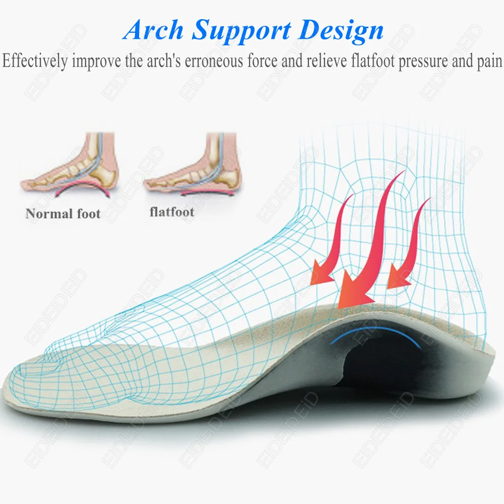 3D-Orthopädische Einlegesohlen für Plattfüße bei Kindern und Erwachsenen, Gewölbestütze für X-Beine, Orthopädische Schuh-Fersenpolster-Einlagen – Detail 2