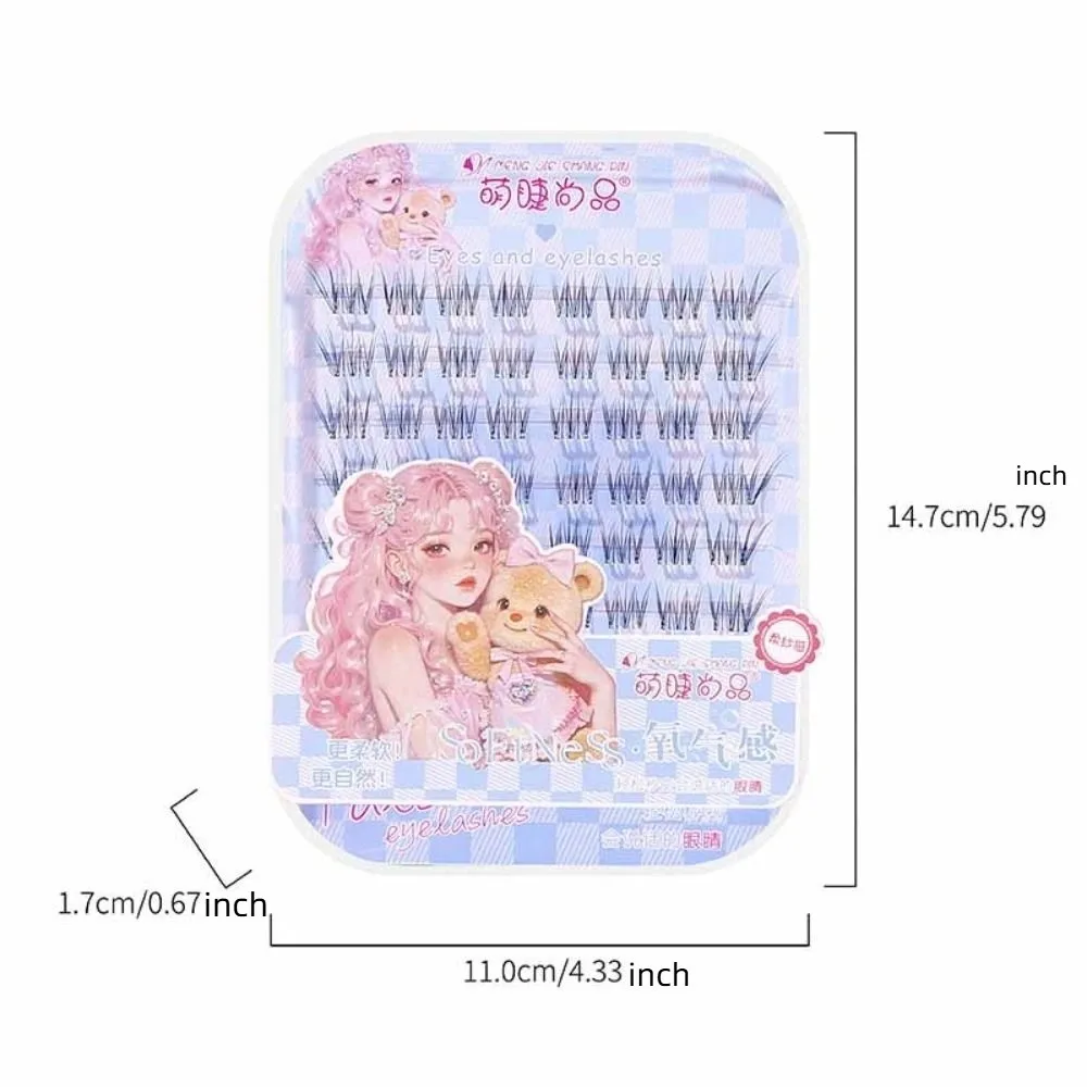 甘い自己粘着まつげクラスター DIY 再利用可能な接着剤不使用の偽まつげメイクアップ個別粘着つけまつげ女性/女の子