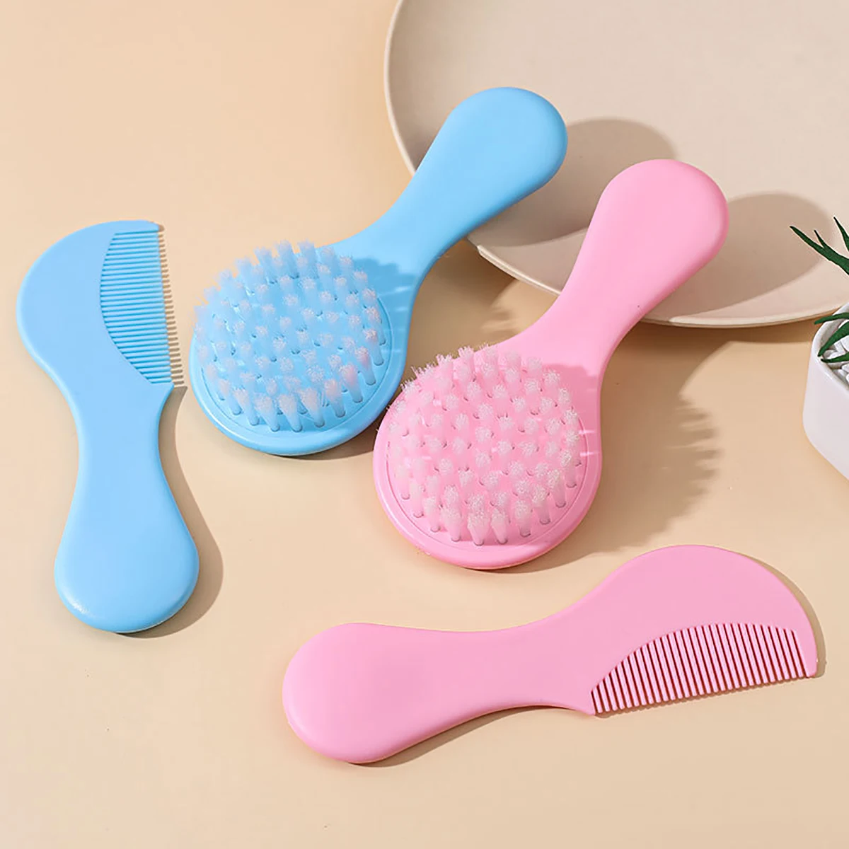 Baby Nylon brush set Bath Scrub Soft brush Baby head care comb