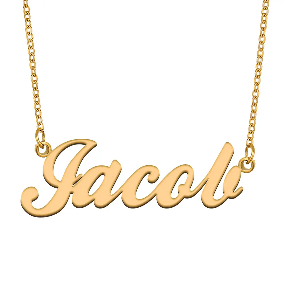 

Jacob Name Necklace for Women Stainless Steel Jewelry Gold Plated Nameplate Pendant Femme Mothers Girlfriend Gift