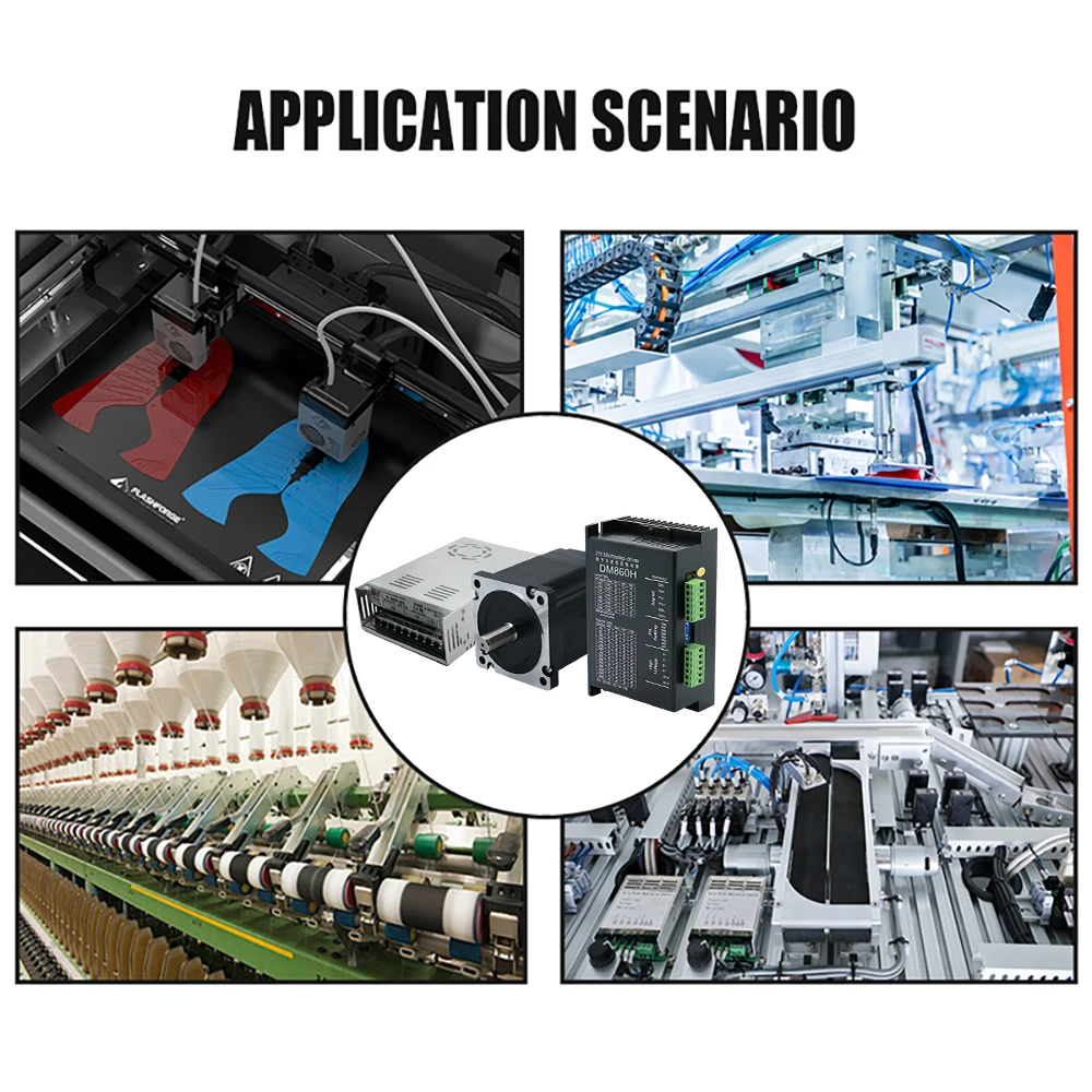 Kit de controlador de enrutador CNC híbrido DM860H, Torque de 4,5 Nm, Motor paso a paso Nema 34, 86x86x80mm, Motor Paso Paso