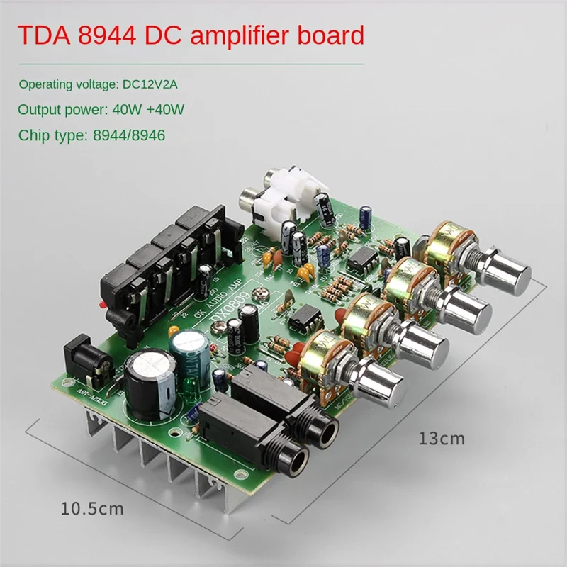 DC 12V 40W+40W Stereo Audio Amplifier Board Digital Microphone Amplifier with Tone Control Speaker AMP