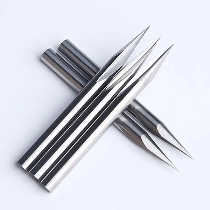 HUHAO 5pcs Engraving Bit Set Wood V Shape Carving Bit 3.175mm Shank CNC Router Bit 2 Flute Milling Cutter for Wood Acrylic MDF
