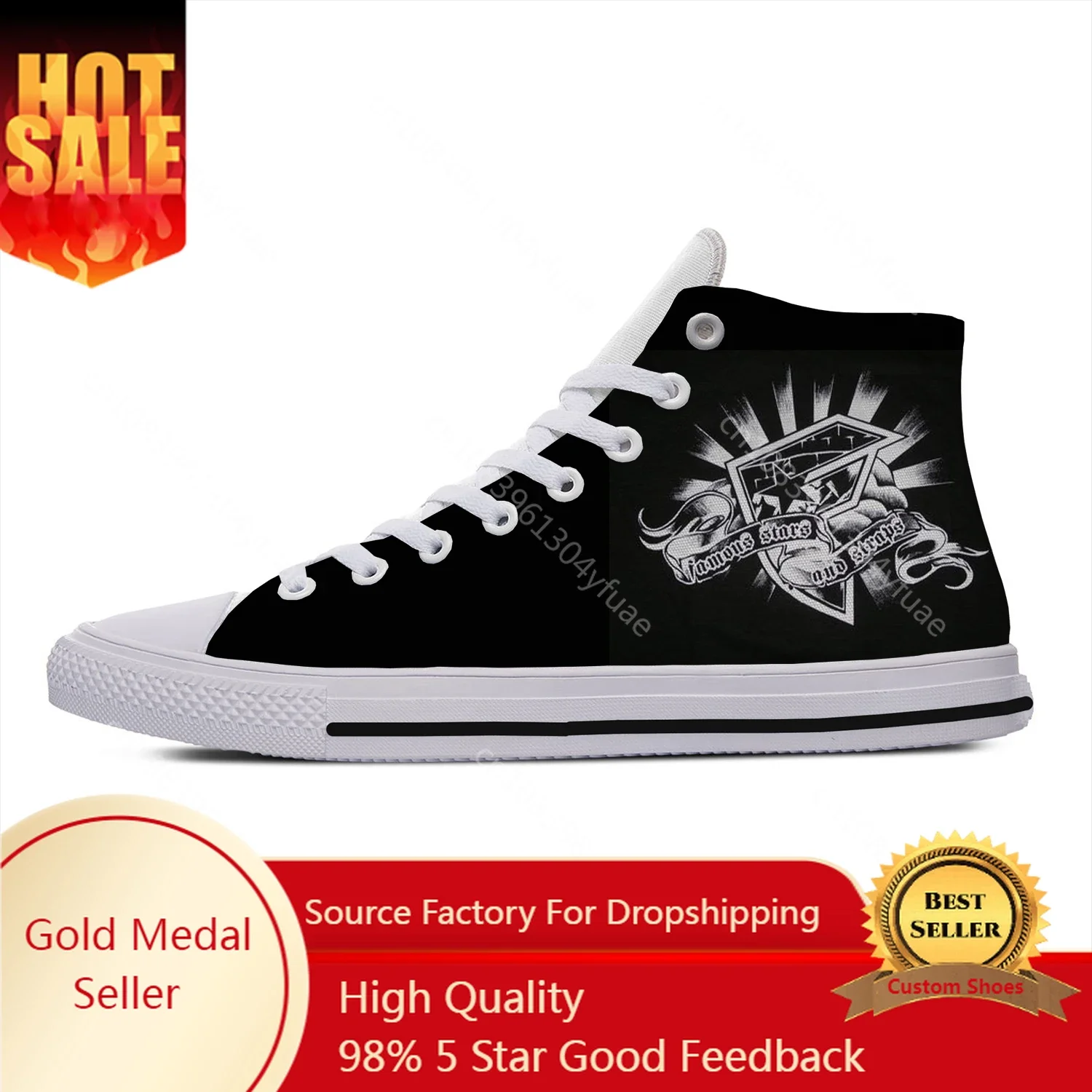 Hot Famous Stars and Straps Skull Harajuku Lightweight High Top Canvas Shoes Men Women Casual Breathable Sneakers Board Shoes