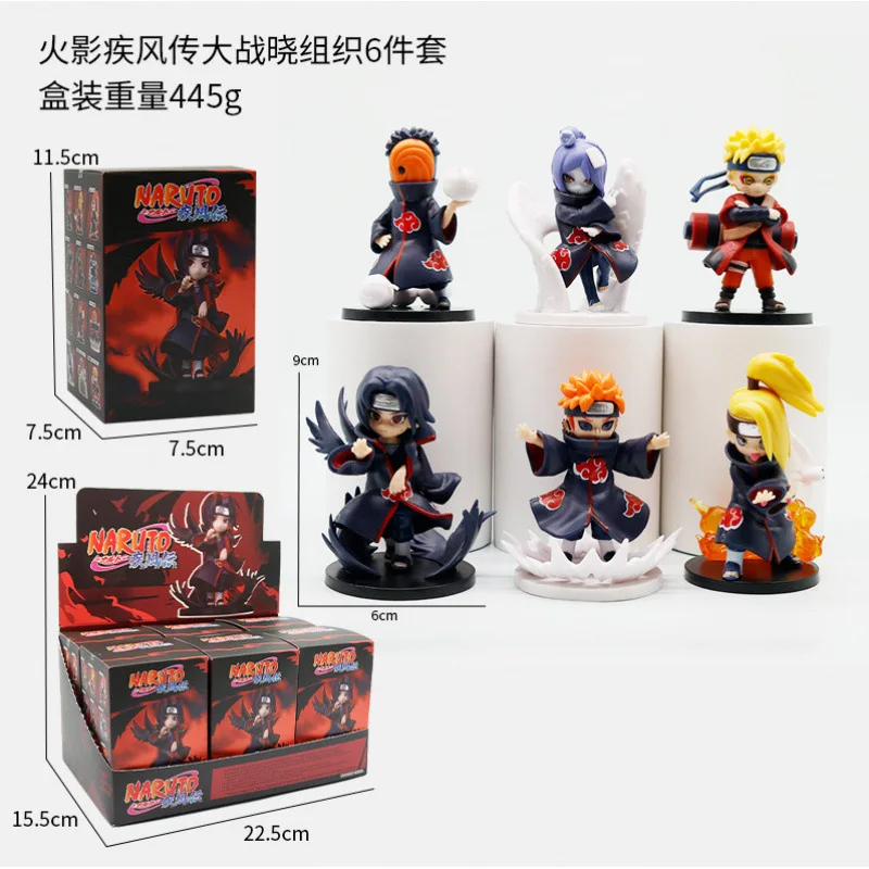 Ein kompletter Satz handgefertigter Naruto-Figuren im Q-Stil, handgefertigte Animations-Boxfiguren, Schreibtischdekorationen, Geschenke und Zubehör.