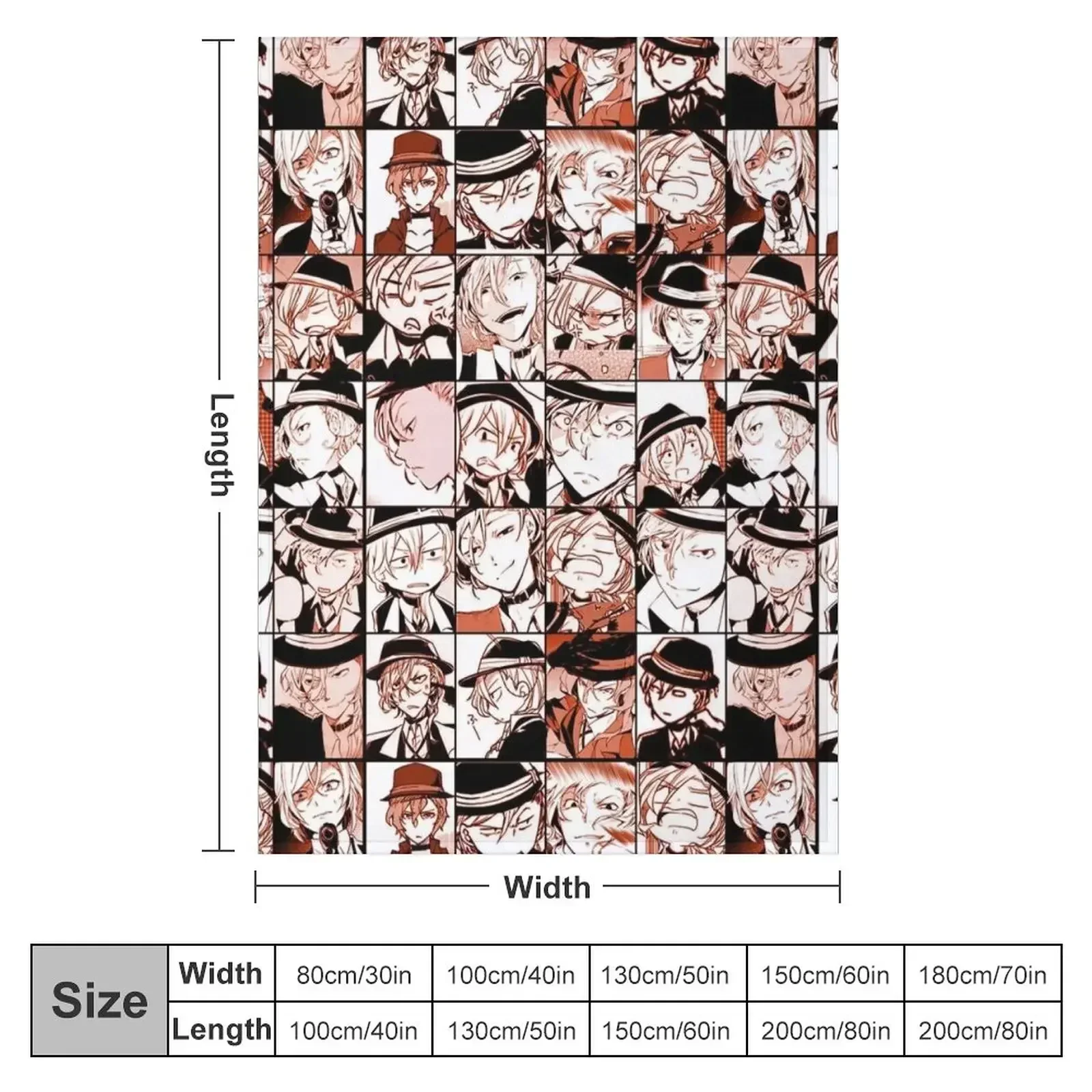 New chuuya collage- manga color version Throw Blanket couch cozy soft plush fuzzy picnic outdoor blanket