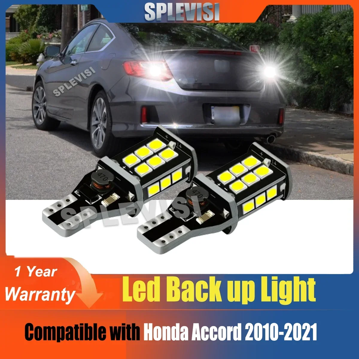 2x Car Backup Reverse Light Lamps 12V White For Honda Accord 2010 2011 2012 2013 2014 2015 2016 2017 2018 2019 2020 2021