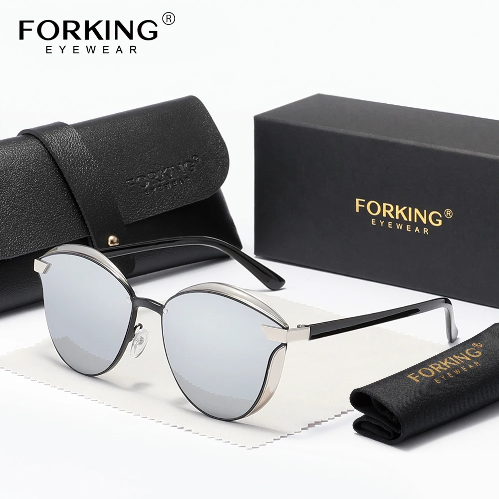 FORKING Damen-Sonnenbrille, Cat-Eye-Modebrille, polarisiert, UV400, für Damen, Freizeitaktivitäten, Luxusbrille