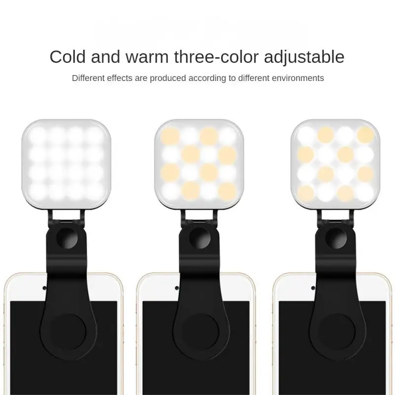 Led الهاتف المحمول Selfie ضوء المحمولة متعددة الوظائف الجمال ملء ضوء ثلاثة والعتاد سطوع 5 فولت الهاتف المحمول ملء أضواء 1.5 واط