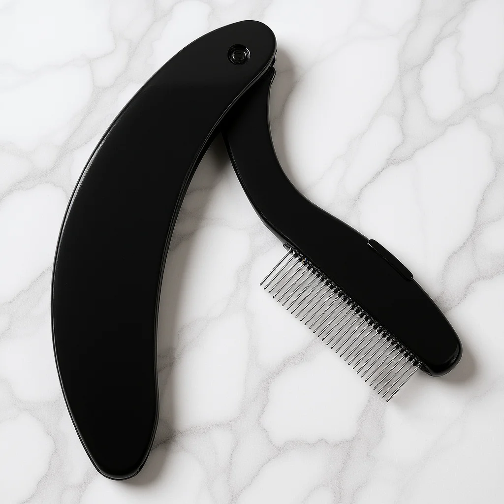 Metall-Wimpernkamm, doppelter Verwendungszweck, Augenbrauen-Trennwerkzeug, dichte Zähne für natürliche Gestaltung, leichtes Make-up-Zubehör für Frauen