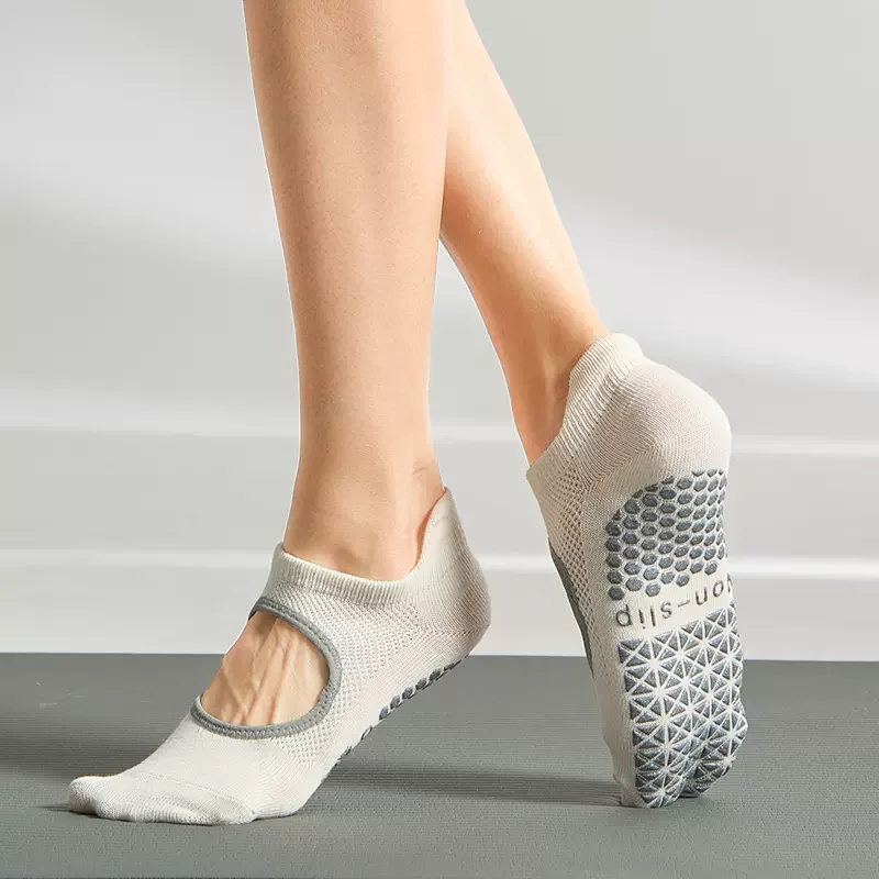 Calcetines de algodón transpirables con espalda descubierta para mujer, medias deportivas profesionales de silicona, antideslizantes, para Yoga, Ballet y baile