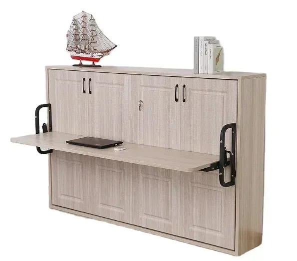 Murphy bed  small apartment one meter two retractable folding bed single bedroom hidden bed with wardrobe integrated