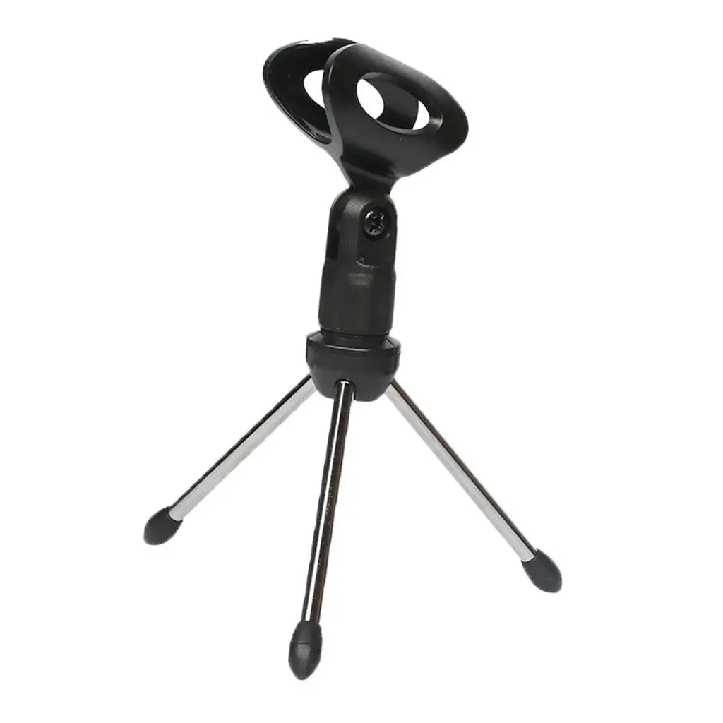 Tabletop Microphone Holder Adjustable Desk Mic Stand Sturdy Metal Support for Home Studio and Streaming Use