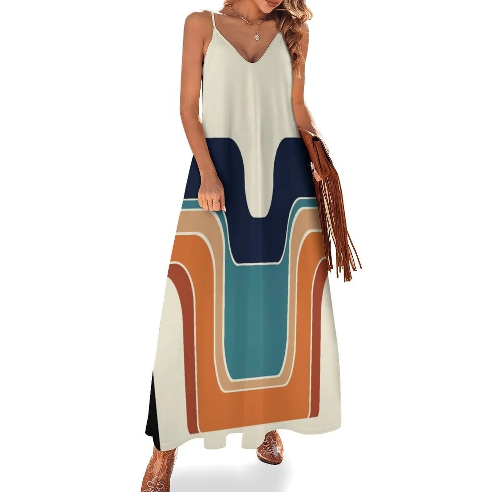 

Mod Wave Space Sleeveless Long Dress summer dress daily dress women summer Dresses for wedding party