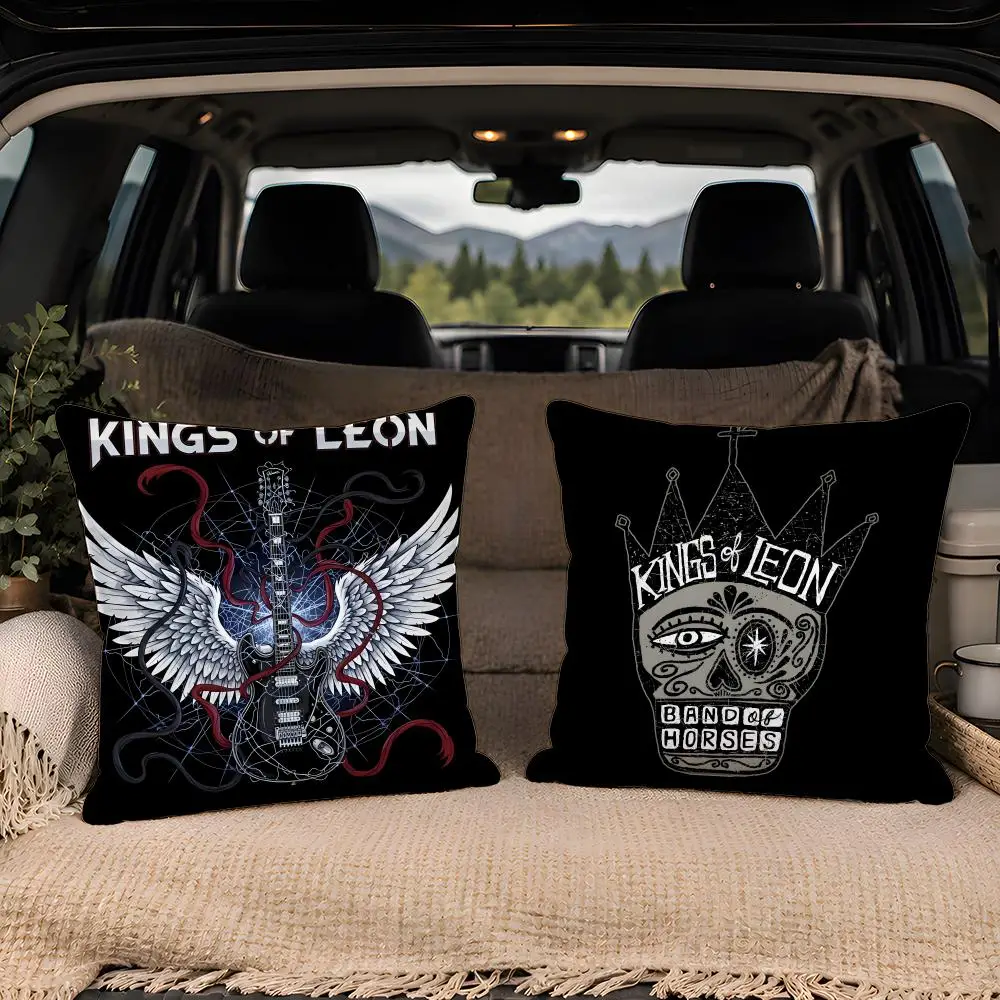 K-Kings Of Leon'S Album Art Vintage Graphic Modern Pillowcase Patterned Cushion Washable Everyday Style Cover