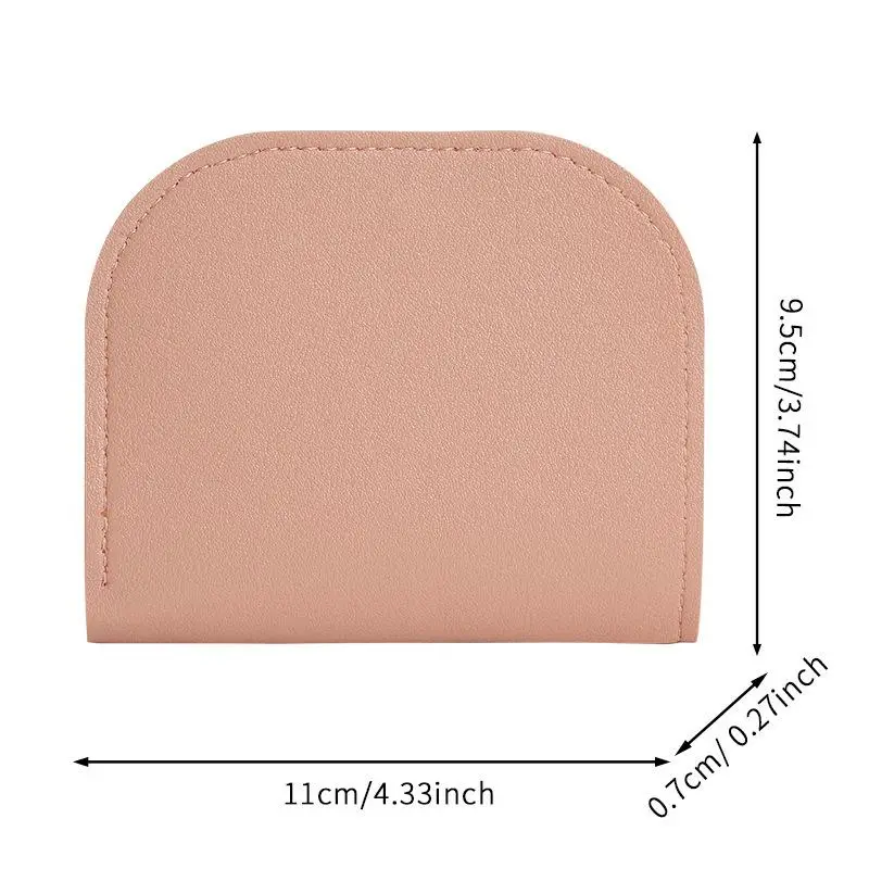 1PC Portable Zipper Short Wallet Mini Multi-card Coin Purse Solid Color Multifunction PU Leather Card Holder Clutch
