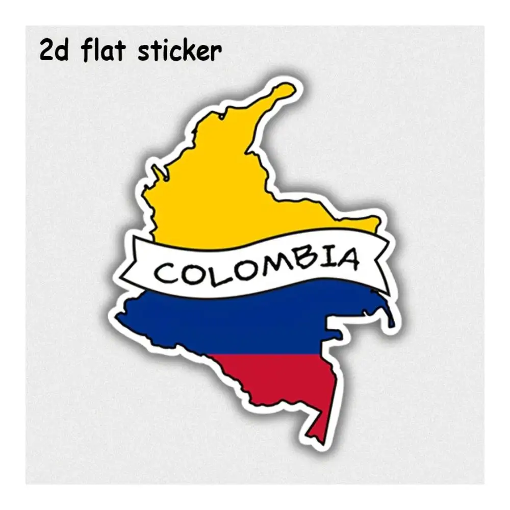 Colombia Flag Design 2D Sticker For Cars, Laptops, Windows, Doors, Fridges, Water Bottles