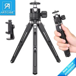 Artcise MT03 CNC Aluminum Mini tabletop tripod with 360°ballhead Anti-slipery Rubber Foot Pad for Digital Camera,DSLR,MicroPhone