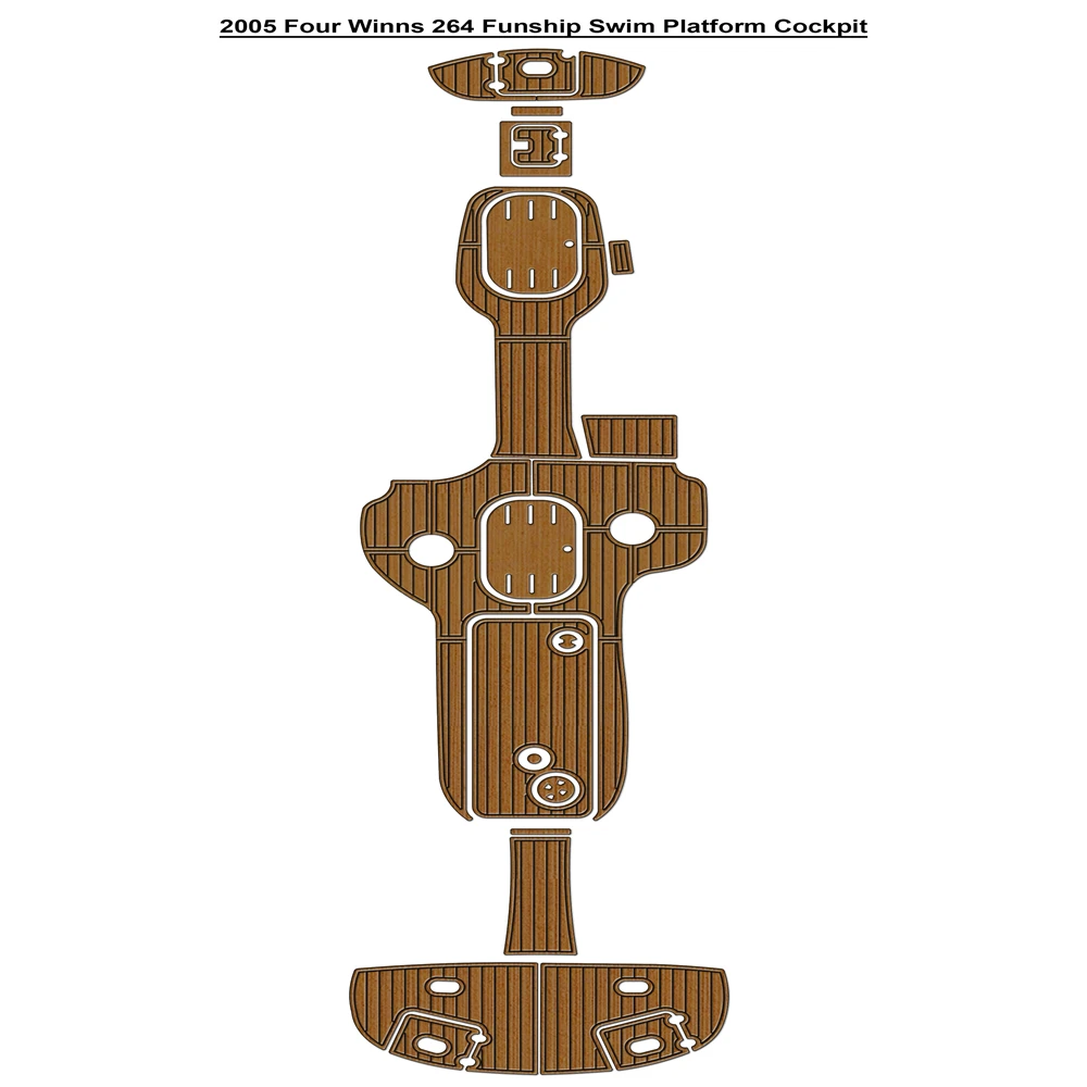 

2005 Four Winns 264 Funship Платформа для плавания Кокпита Pad Лодка EVA Пена из тикового дерева Напольный коврик SeaDek Gatorstep Стиль Самоклеящийся