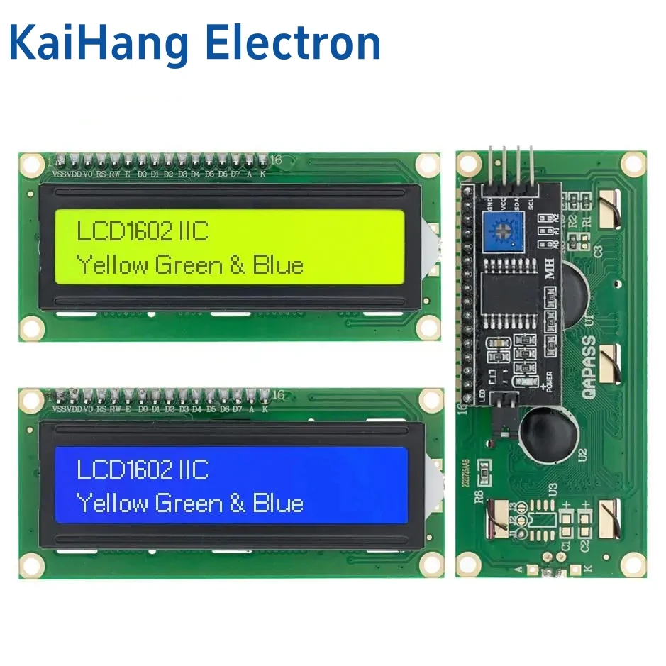 LCD1602 I2C ЖК-модуль Синий/Желто-Зеленый Экран 16x2 символов ЖК-дисплей 5 В PCF8574 PCF8574T IIC Адаптер Llate для Arduino