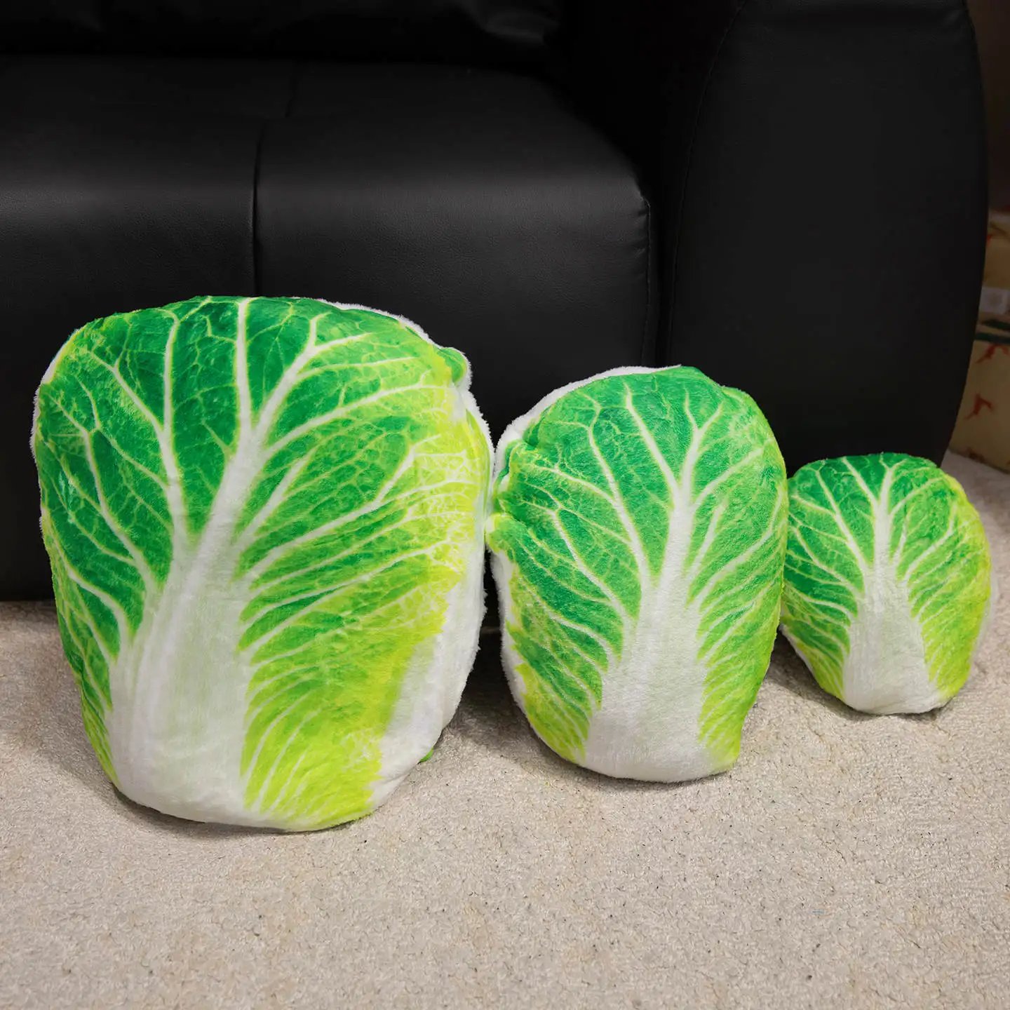 3D Lifelike Plush Chinese Cabbage Watermelon Blanket Simulation Stuffed Poached Egg Throw Pillow with Blanket 2 In 1 Cushion