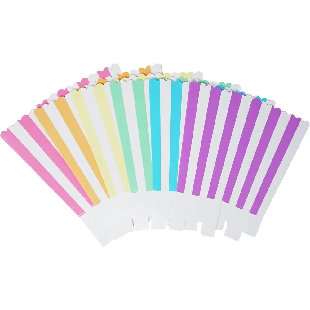 24pcs Mini Popcorn & Candy Favor Treat Boxes For Birthday, Bridal and Baby Shower - Assorted Striped Design view 4