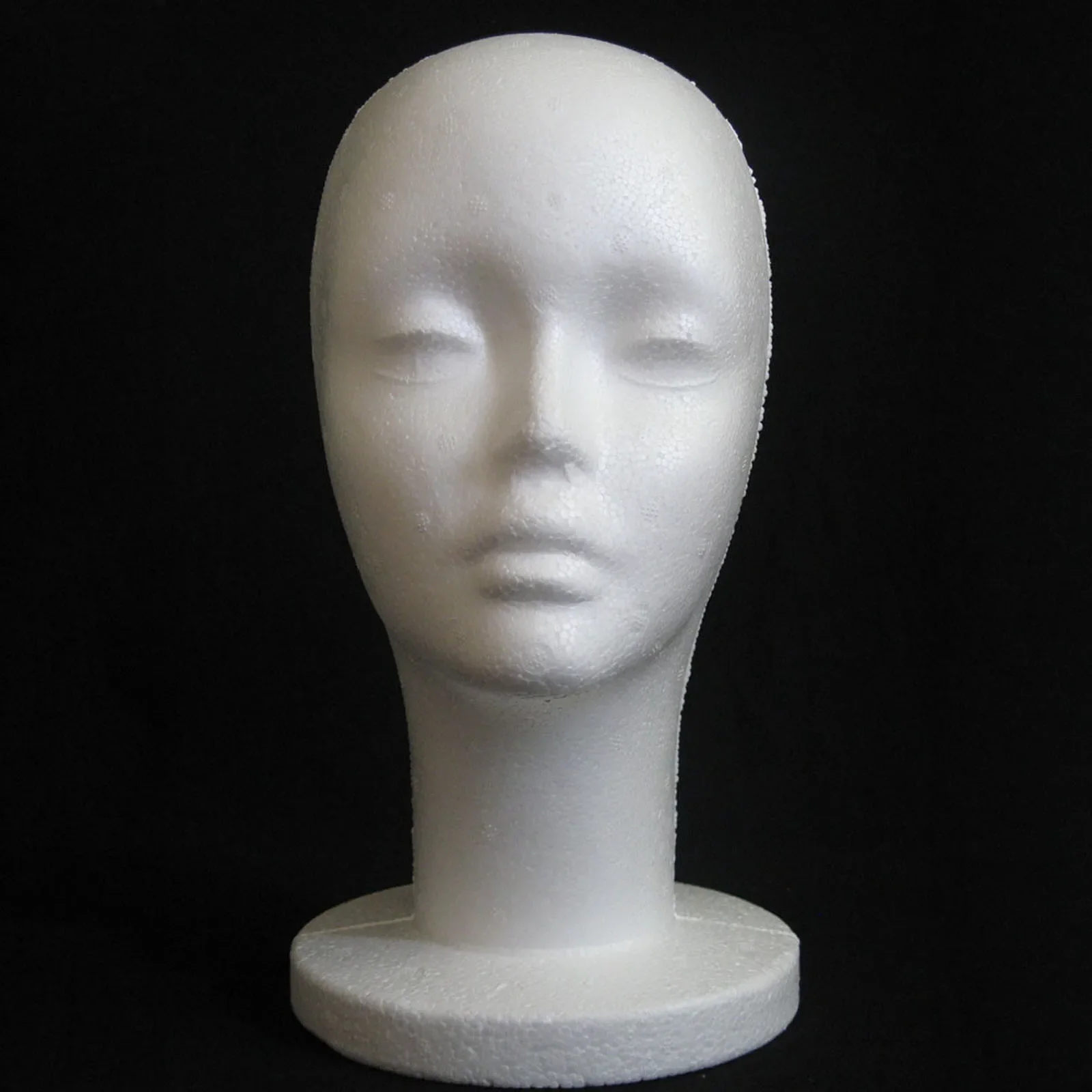 

Female Styrofoam Mannequin Manikin Head Model Foam Wig Hair Glasses Display 2028