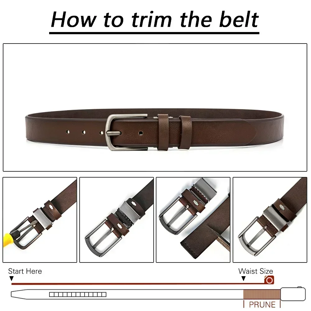 Men's Leather Fashion Classic Belt Metal Pin Buckle Casual Men's PU Leather Alloy Pin Square Buckle Belt BusinessLeisure Belts